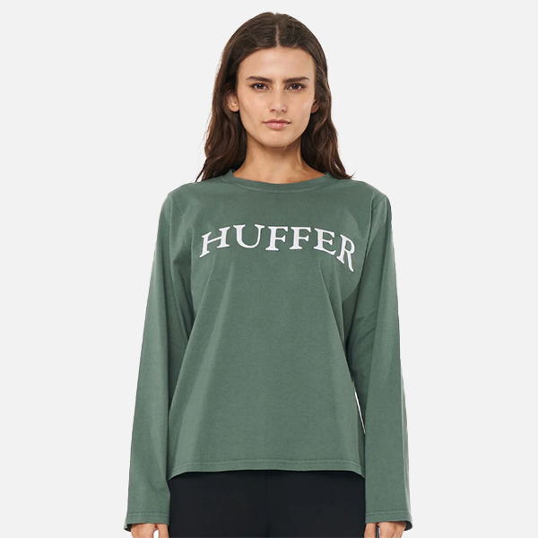 Huffer LS Relax Tee 220/Cased - Sage Leaf