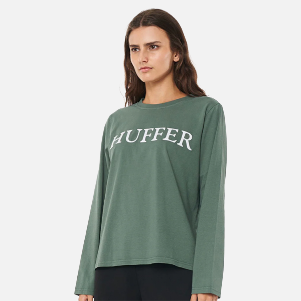Huffer LS Relax Tee 220/Cased - Sage Leaf