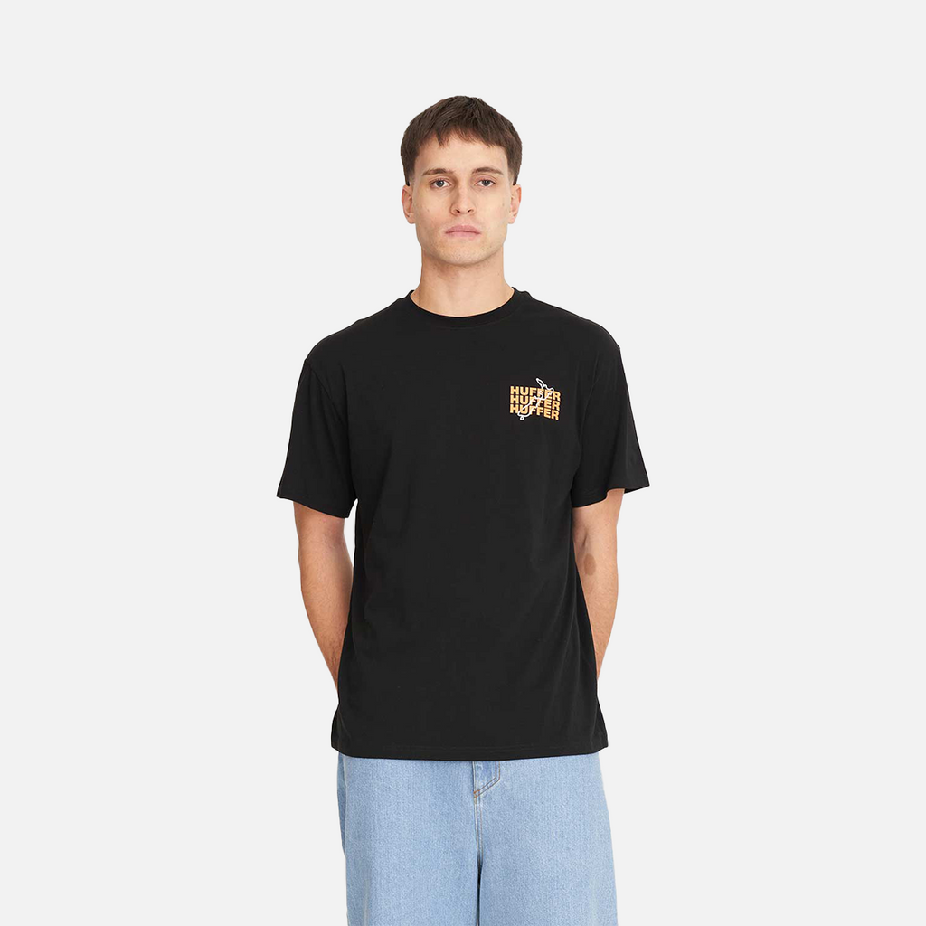 Huffer Sup 190 Tee Stacked As - Black
