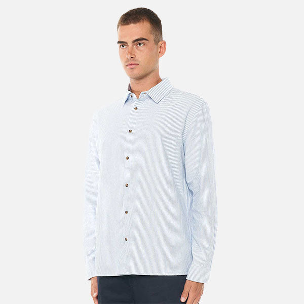 Huffer Oxford LS Shirt - Mid Blue