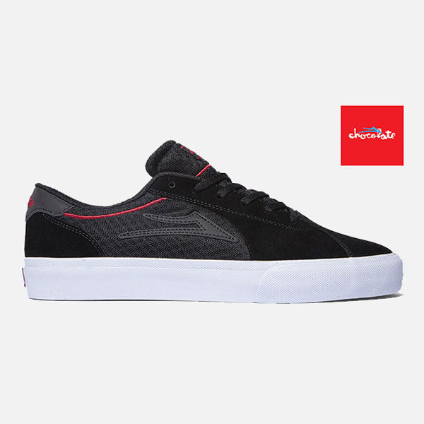 Lakai x Chocolate Flaco II Black Red Suede Propaganda Streetwear Skate