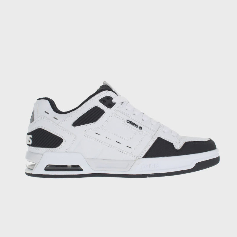White and black Osiris sneaker on a white background