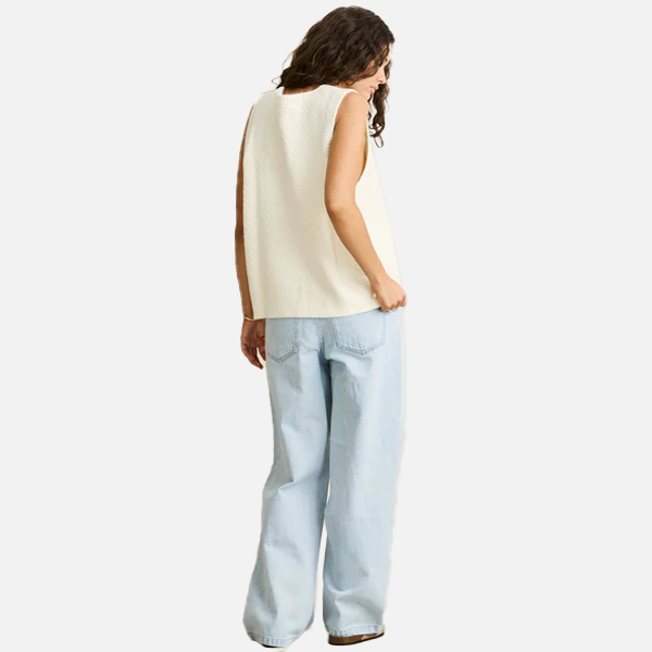 Rhythm Archer Knit Vest - Vintage White