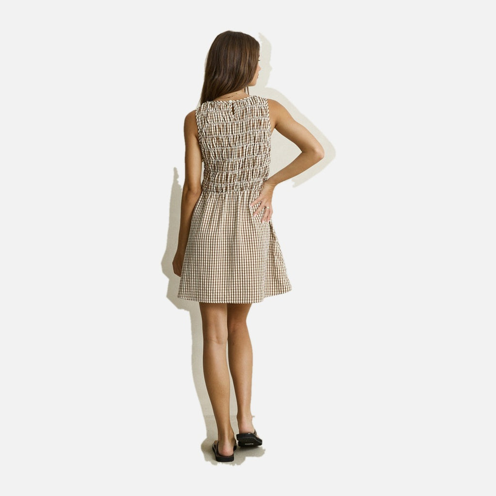 Rhythm Capri Check Mini Dress - Brown - view 3 | Propaganda Streetwear & Skate