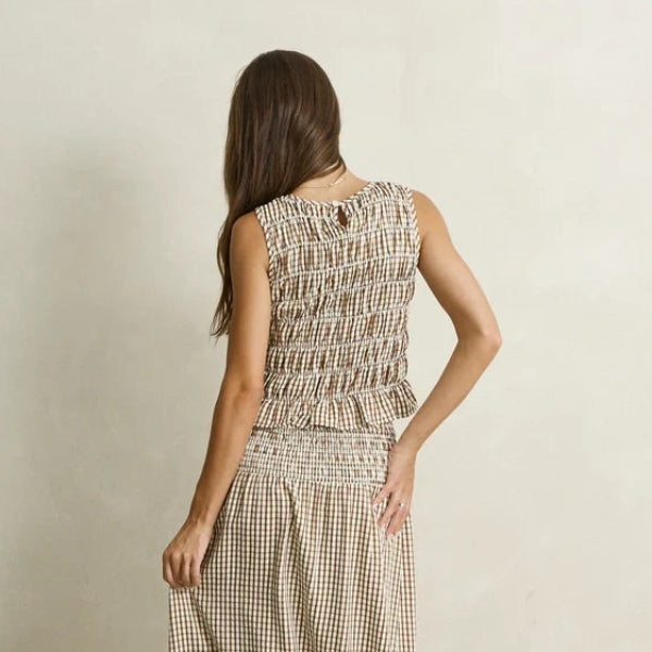 Rhythm Capri Check Top - Brown