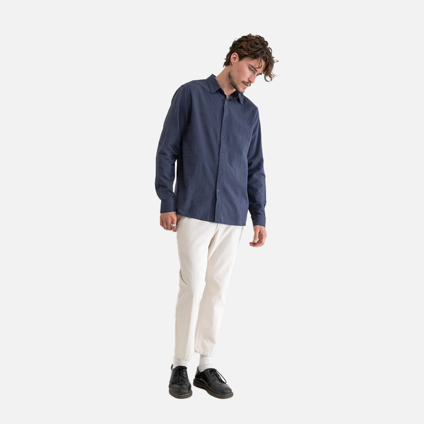 Rhythm Classic Linen Shirt - Worn Navy