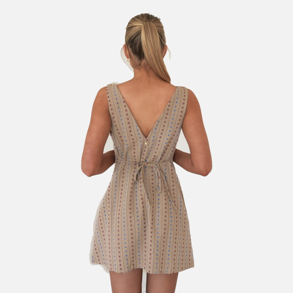 Rhythm Daisy Floral Mini Dress - Sand - view 4 | Propaganda Streetwear & Skate