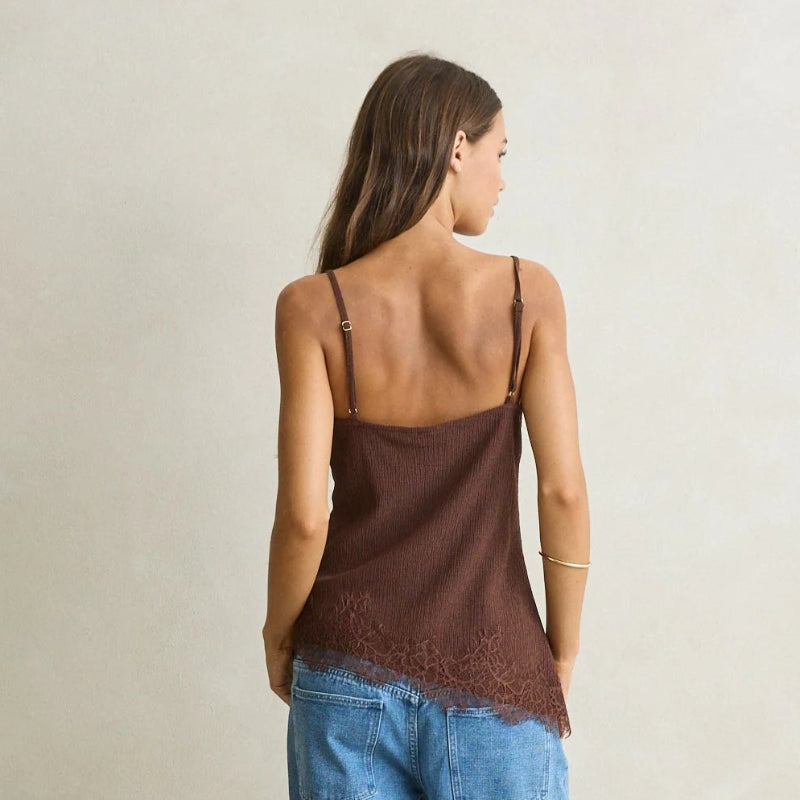 Rhythm Dreamer Lace Top - Chocolate