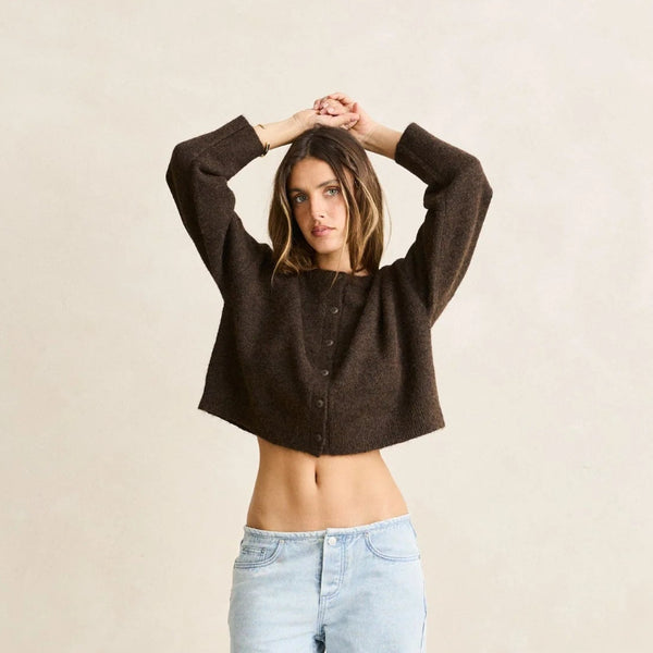 Rhythm Estelle Fluffy Cardigan - Chocolate