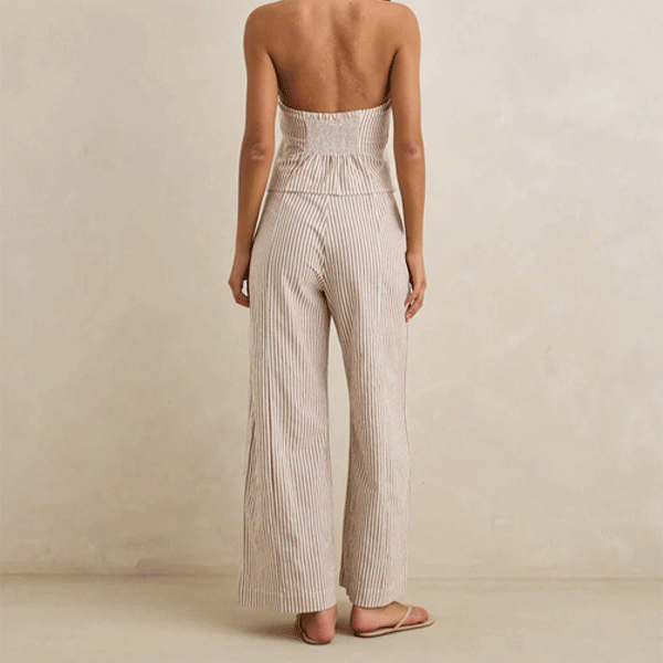 Rhythm Louise Wide Leg Pant - Tan