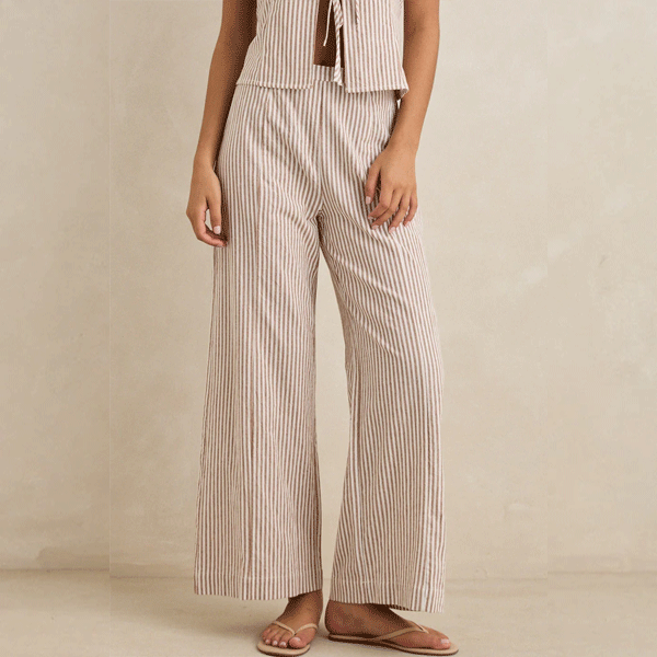 Rhythm Louise Wide Leg Pant - Tan