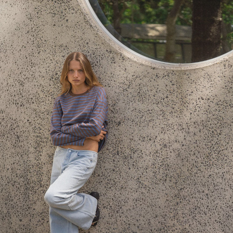 Rhythm Porto Strip Long Sleeve - Cafe