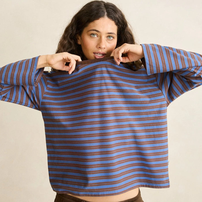 Rhythm Porto Strip Long Sleeve - Cafe