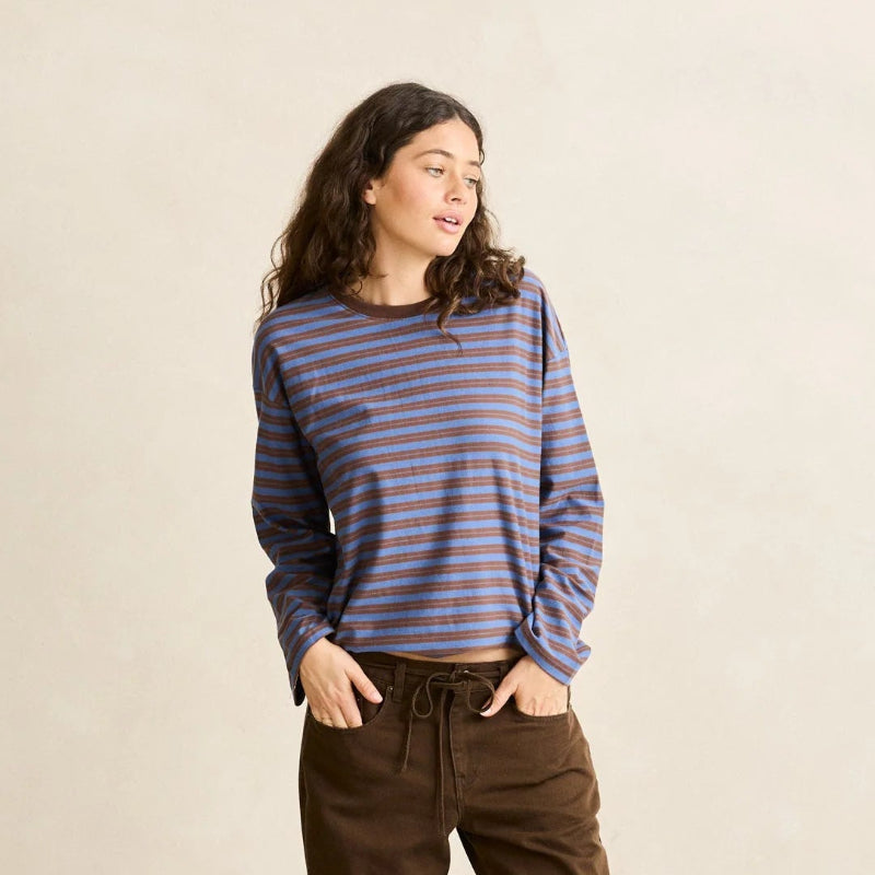 Rhythm Porto Strip Long Sleeve - Cafe
