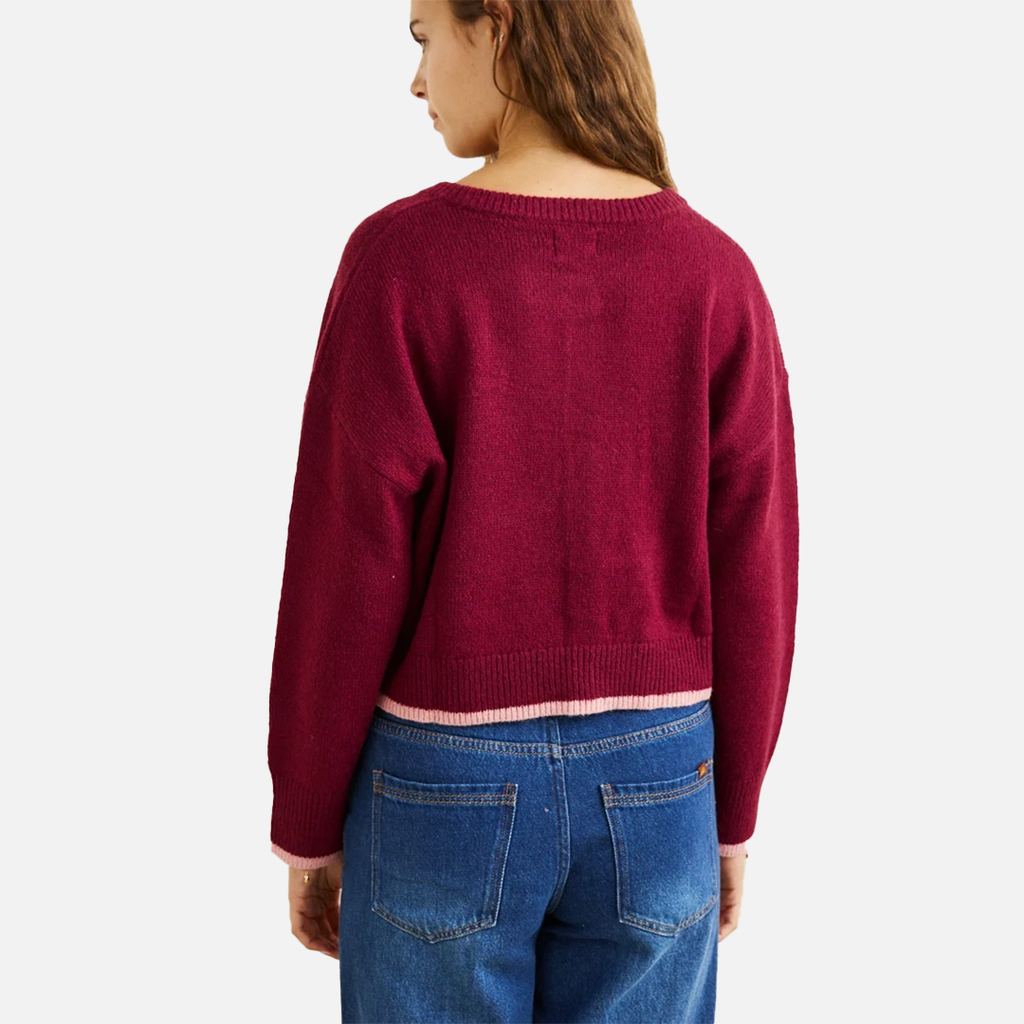 Rhythm Sandy Crop Cardigan - Plum
