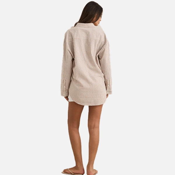 Rhythm Valley Stripe OS Shirt - Tan