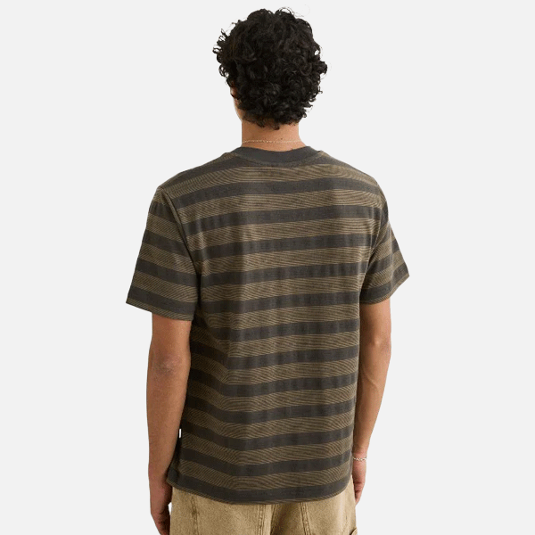 Rhythm Vintage Jacquard Stripe SS Tee - Olive