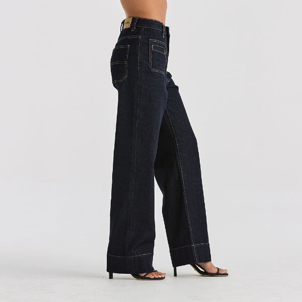riders hi wide jean in eternal rinse