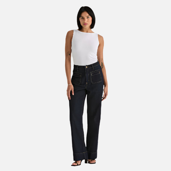 riders hi wide jean in eternal rinse