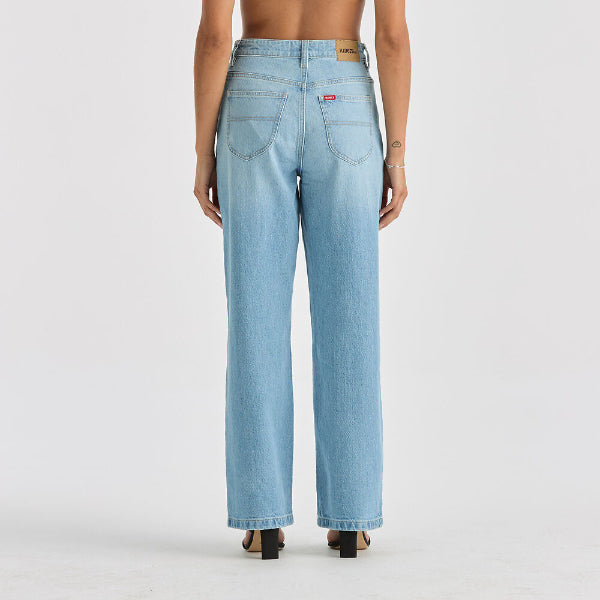 riders hi wide jean in faded blue 