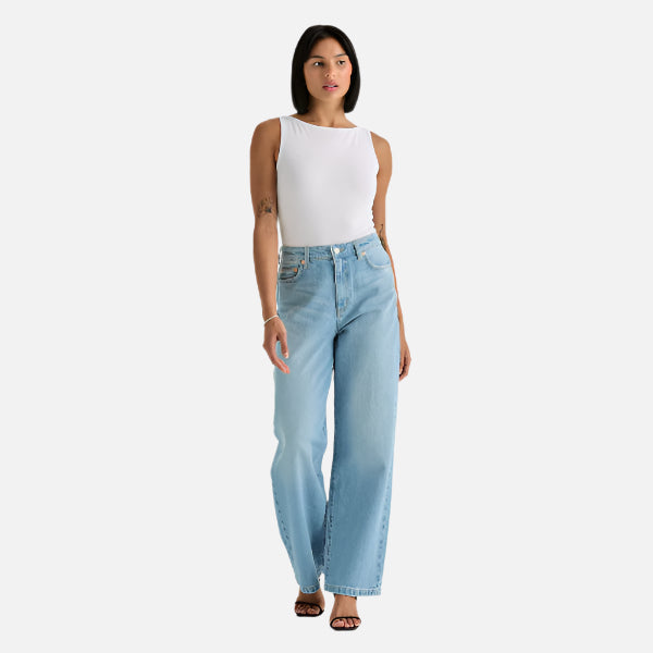 riders hi wide jean in faded blue 