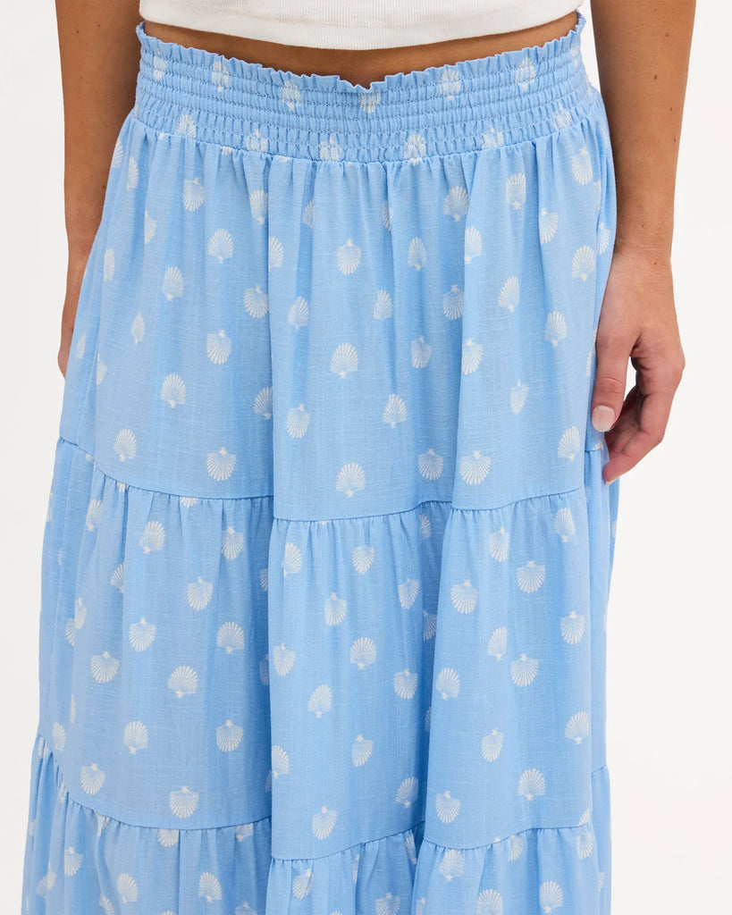 Roxy Cactus Flower Maxi Skirt - Cerulean