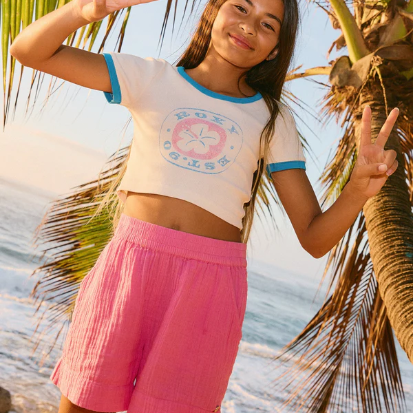 Roxy Girls Milky Shell Shorts - Pink Cosmo