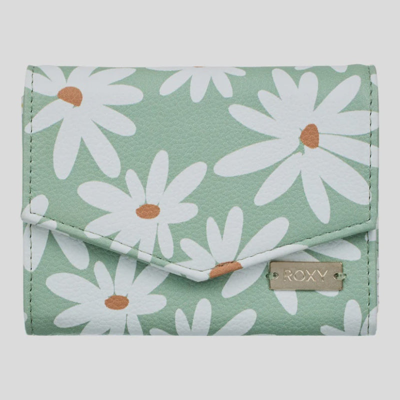 Floral patterned wallet with ROXX branding on a light gray background