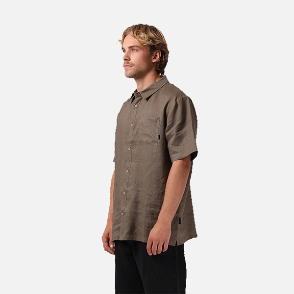 RPM Linen SS Shirt - Olive Wood