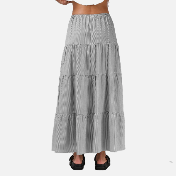 RPM Ruby Maxi Skirt - Black White Pinstripe