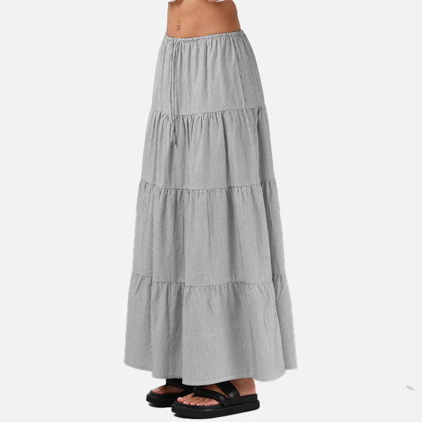 RPM Ruby Maxi Skirt - Black White Pinstripe