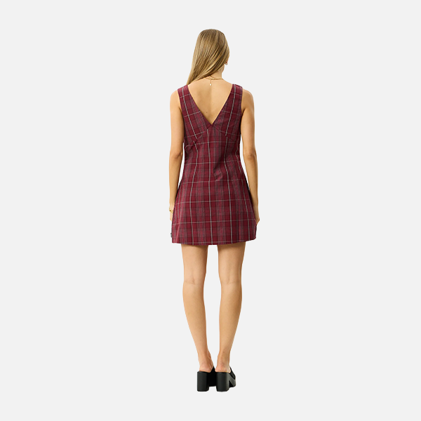 Afends Eboni Rumi Seersucker Check Dress - Port