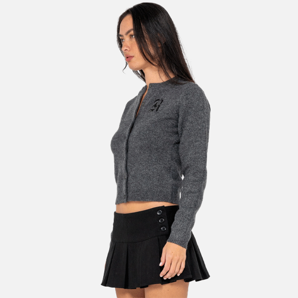 Rusty Academy Cardigan - Charcoal Marle