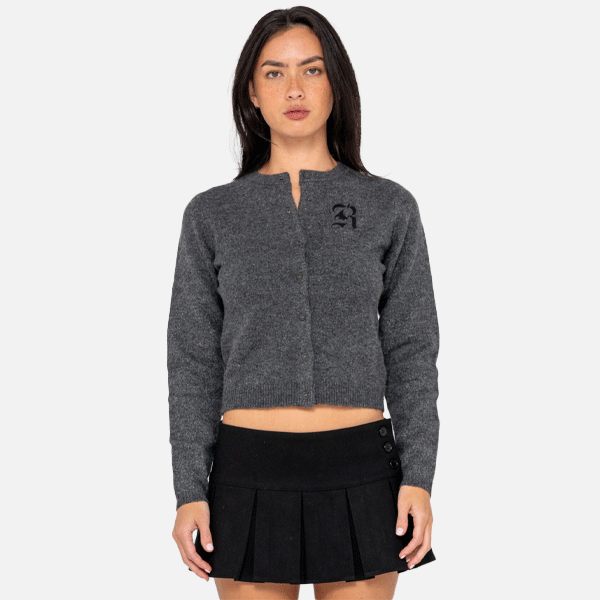 Rusty Academy Cardigan - Charcoal Marle