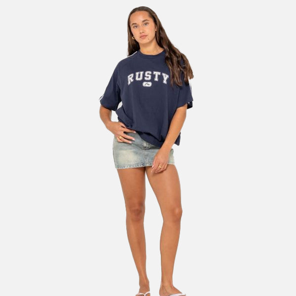 Rusty All saint Collegiate OS Tee - Navy Blue
