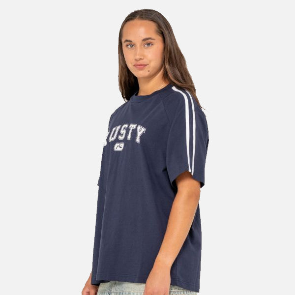 Rusty All saint Collegiate OS Tee - Navy Blue