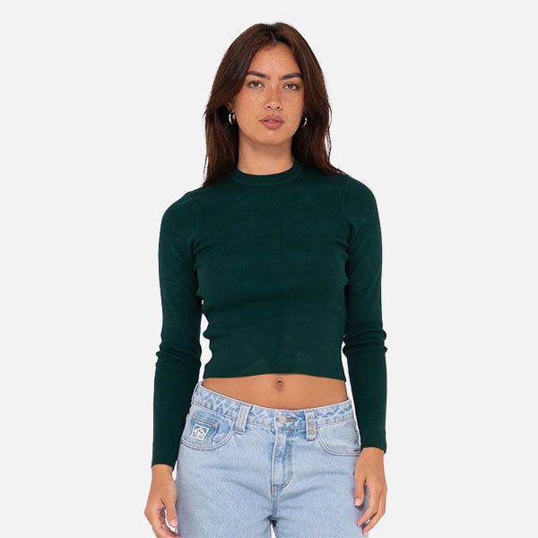 Rusty Amelia Skimmer Knit Top - Emerald