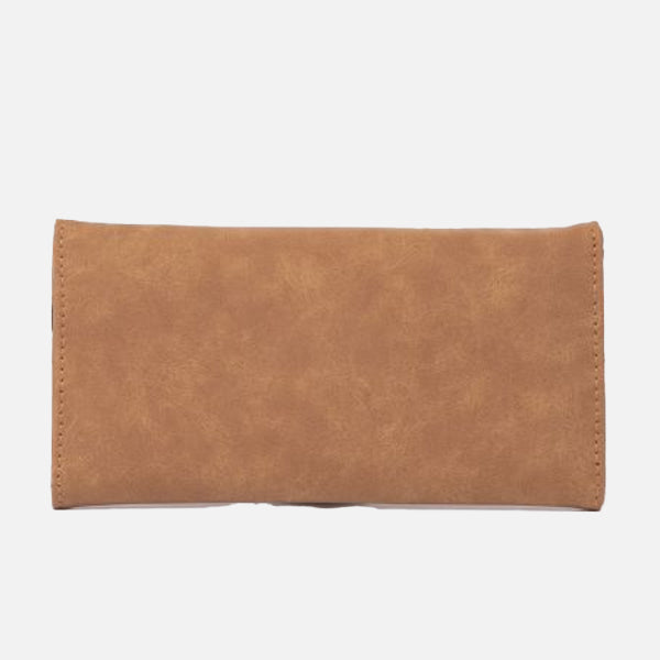 Rusty Aria Suede Flap Wallet -Tan