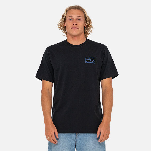 Rusty Boxed Out Tee - Black/Yonder Blue