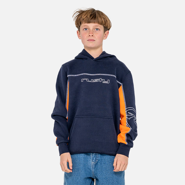 Rusty Boys Titan Hooded Fleece - Navy Blue