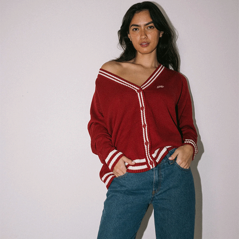 Rusty Cambridge Oversized Cardigan - Rhubarb