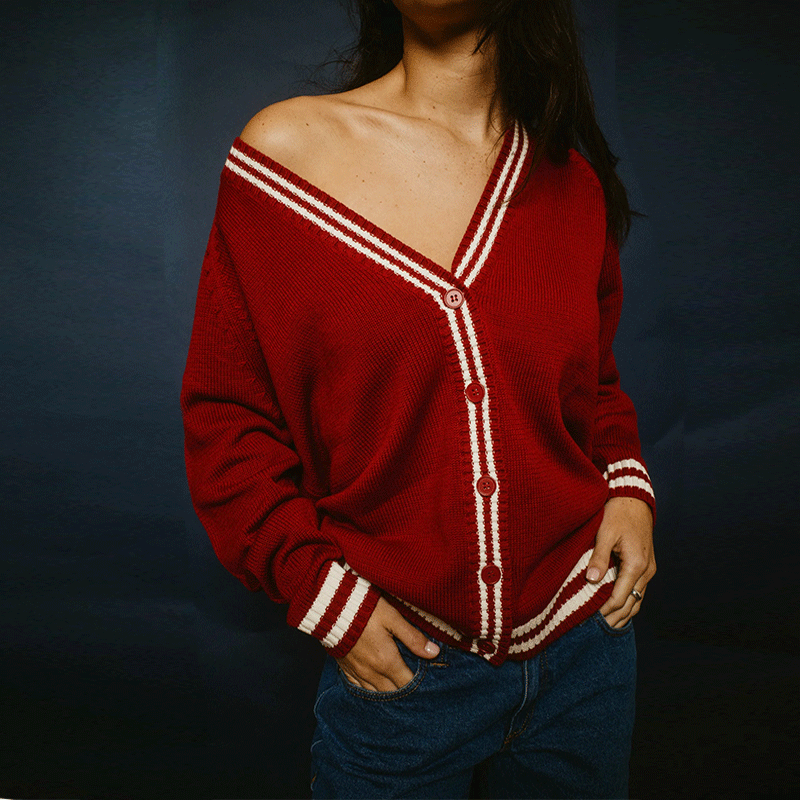Rusty Cambridge Oversized Cardigan - Rhubarb