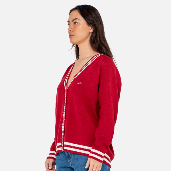 Rusty Cambridge Oversized Cardigan - Rhubarb