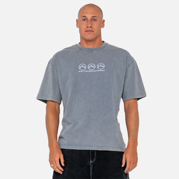 Rusty Crusoe Wash Tee - China Blue