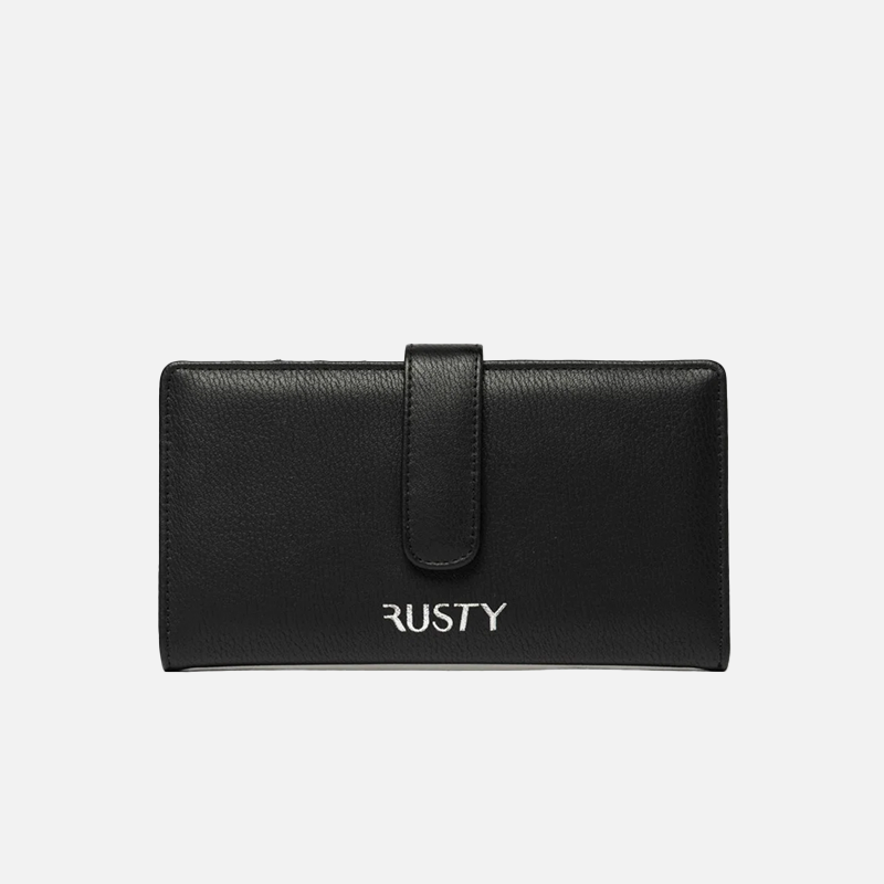 Rusty Essence Flap Wallet - Black