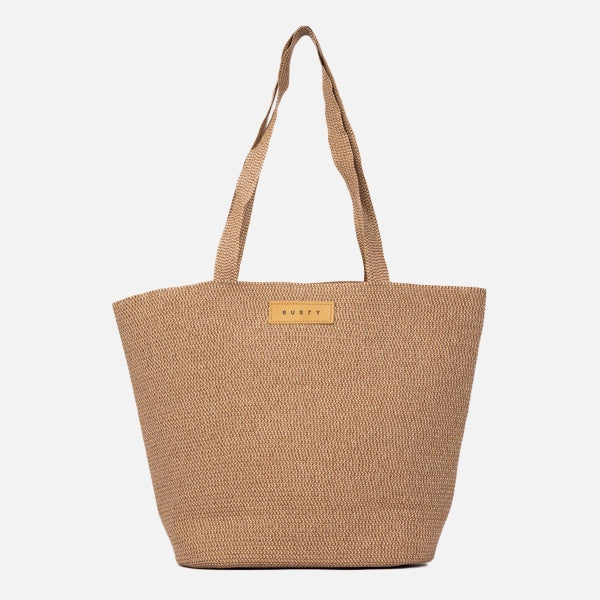 Rusty Gisele Straw Beach Bag - Choc Latte