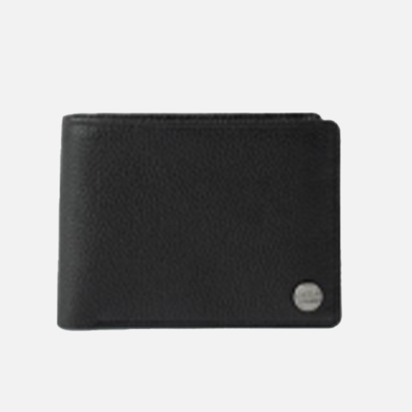 Rusty High River Leather Wallet - Black
