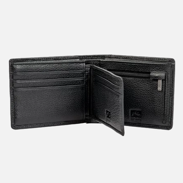 Rusty High River Leather Wallet - Black