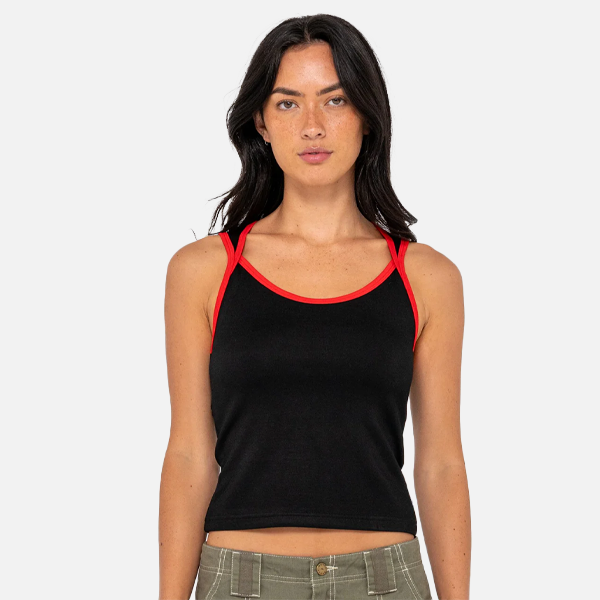 Rusty Hilton Devil Scoop Neck Tank - Black