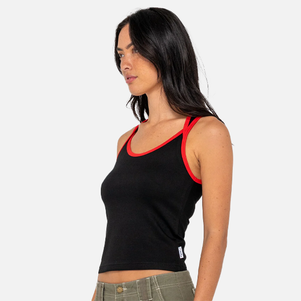 Rusty Hilton Devil Scoop Neck Tank - Black